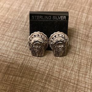 Sterling silver Jesus with Halo pendant  earrings